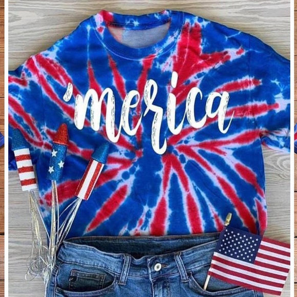 - Merica Tie Dye T-shirt - Picture 1 of 2